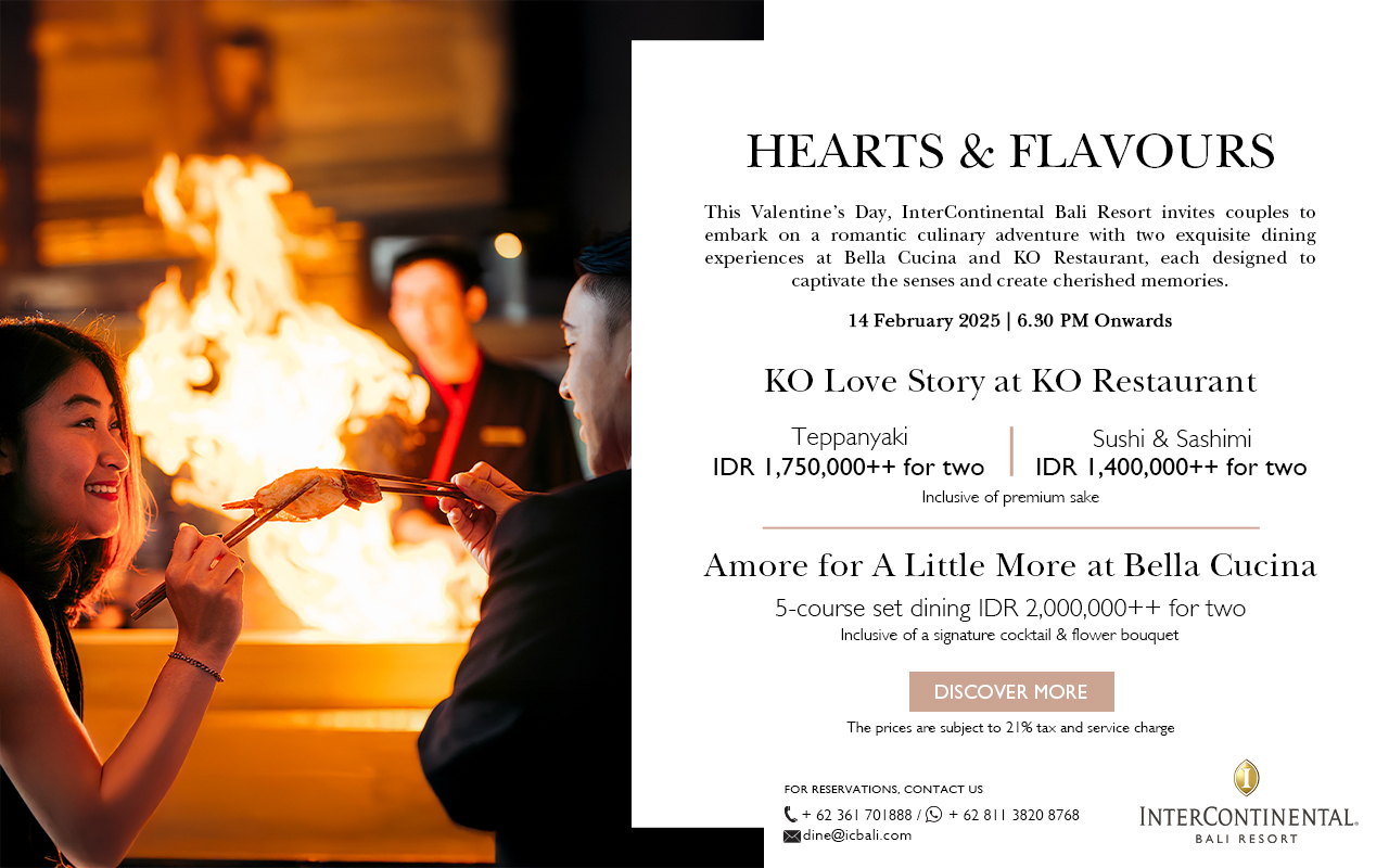 Hearts and Flavours Valentine’s Duo Delight at InterContinental Bali Resort