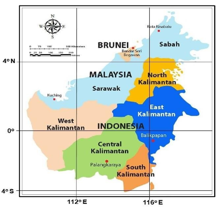 kalimantan map