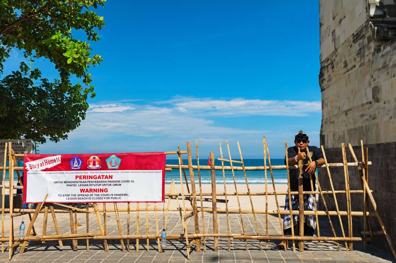 Pecalang Guarding Beach